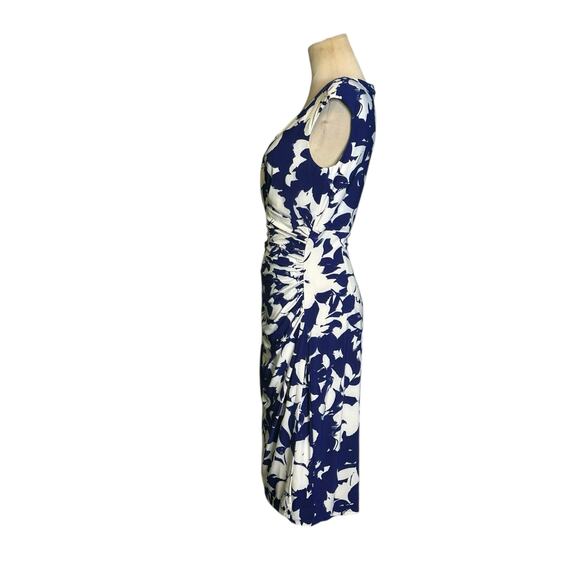 Ralph Lauren blue white floral cocktail dress size 6 - Picture 6 of 13